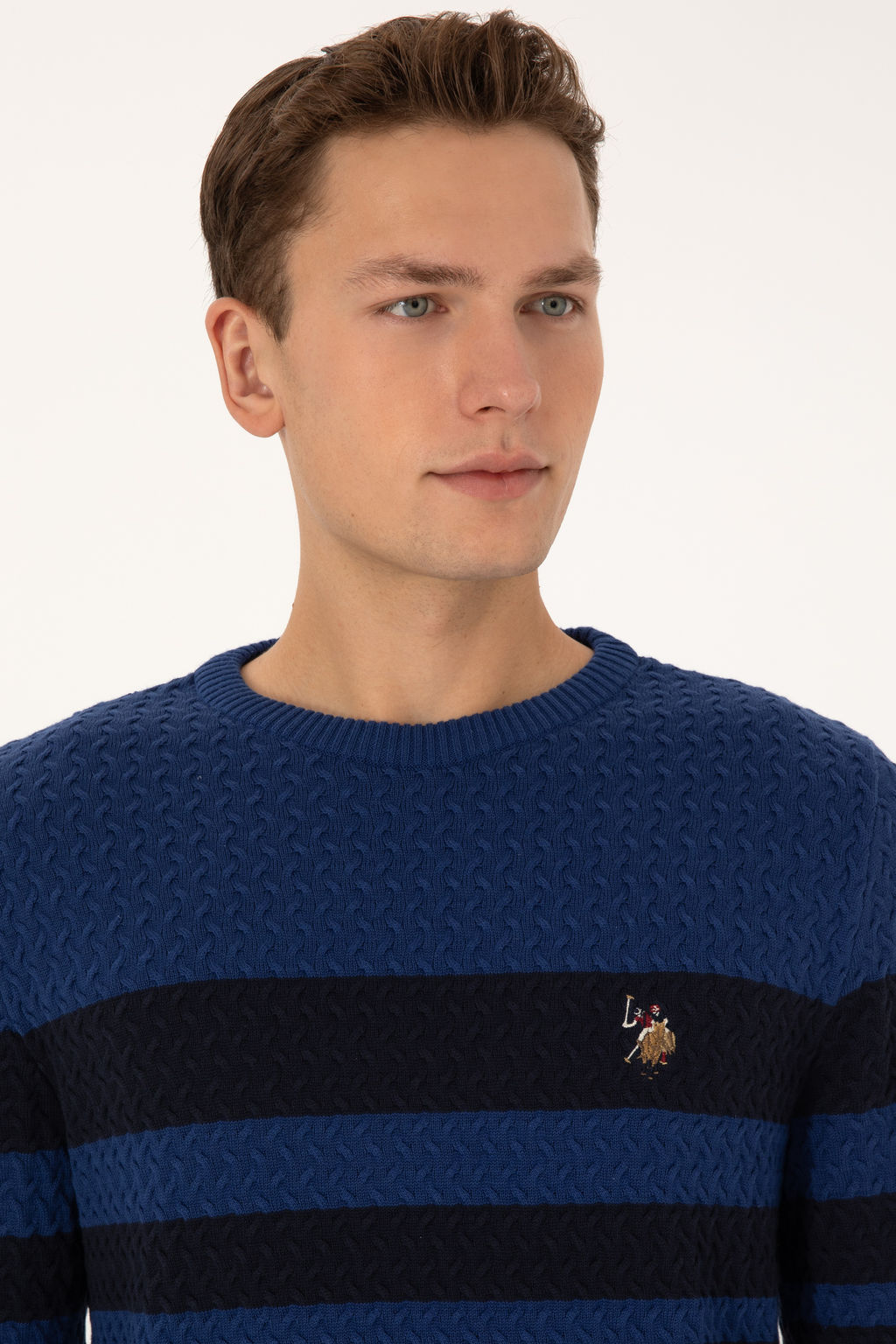 Erkek Slim Fit Bisiklet Yaka Lacivert Kazak - U.s. polo assn фото 9