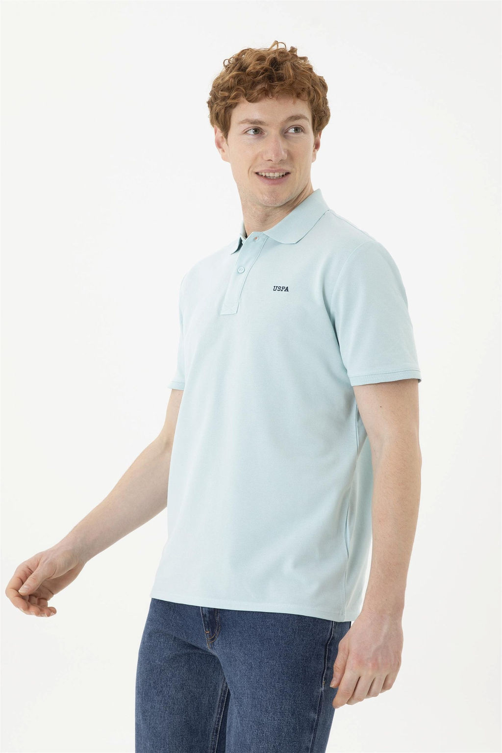 Мужская базовая футболка цвета водного зеленого цвета - U.s. polo assn фото 3