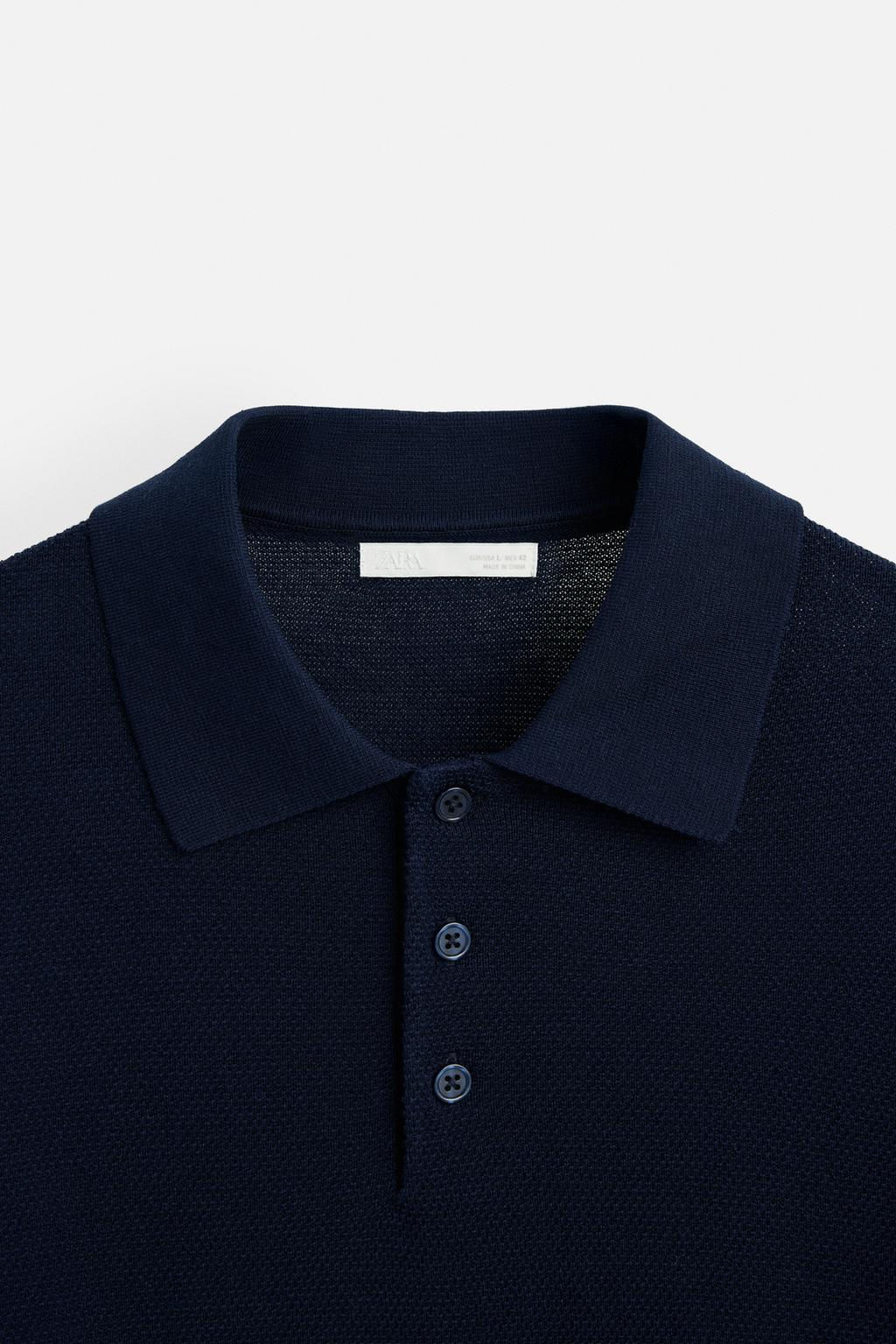 SILK/COTTON KNIT POLO SHIRT - Zara фото 18