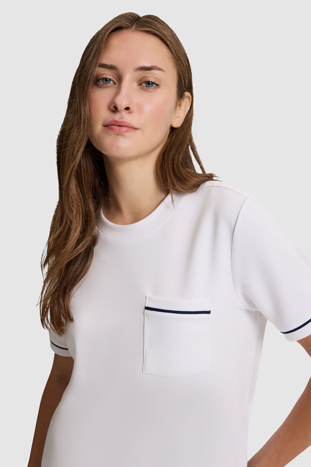 Kad_n Beyaz Bisiklet Yaka Basic Ti__rt - U.s. polo assn фото 2