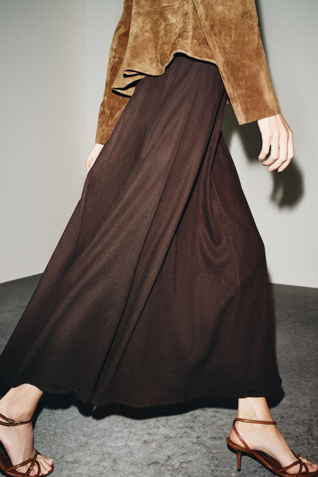 LINEN BLEND MIDI SKIRT - Zara фото 2