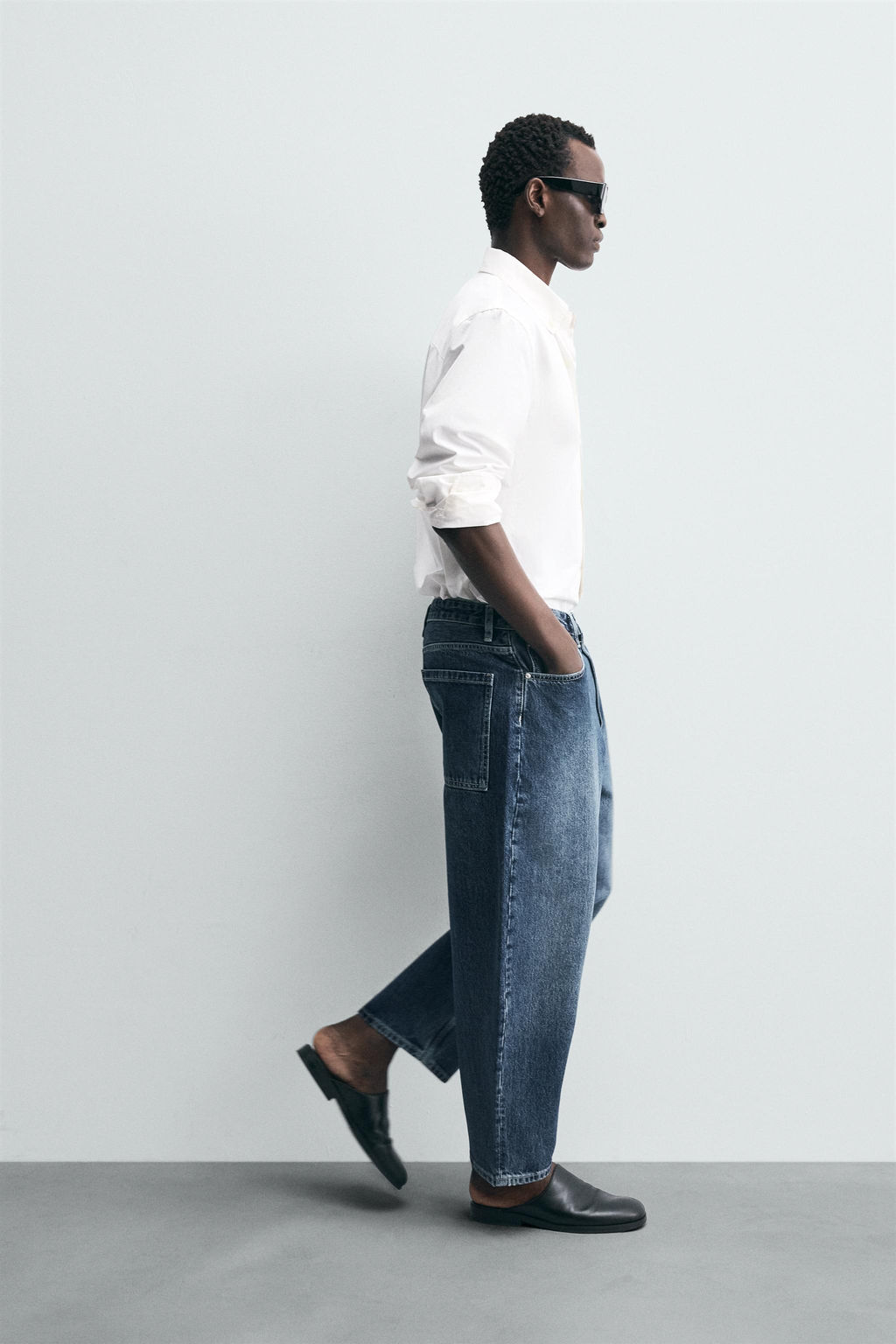 TAPERED WIDE-LEG JEANS - Zara фото 6