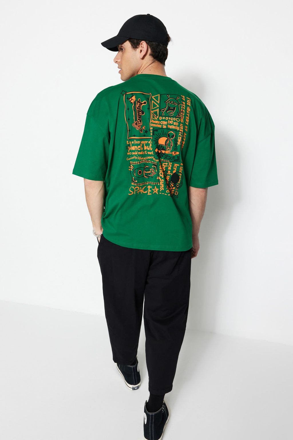 TRENDYOL MAN Lacivert Oversize/Genis Kesim %100 Pamuklu S?rt Bask?l? K?sa Kollu T-Shirt TMNSS23TS00168 - Trendyolmilla фото 14