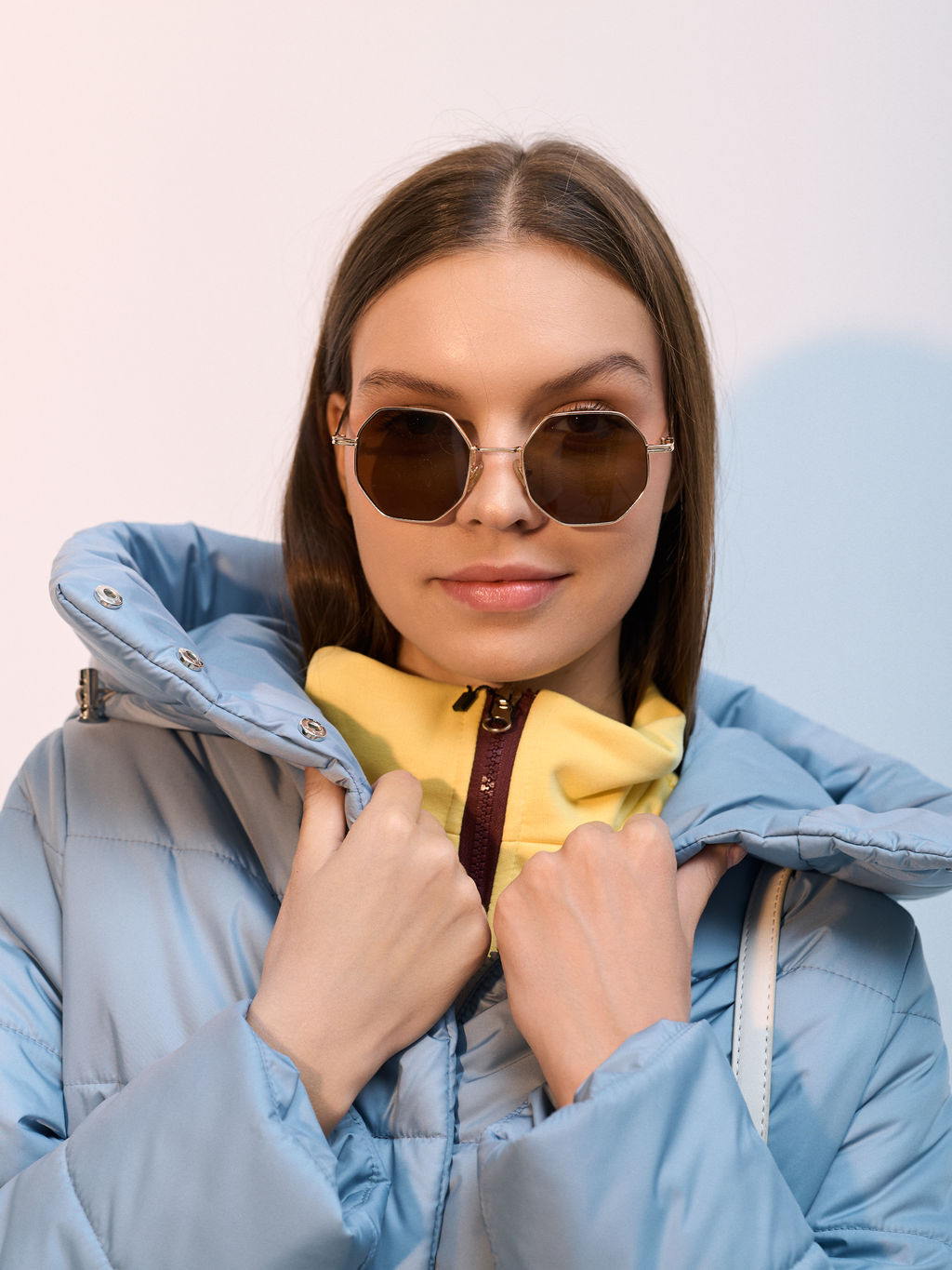 Пальто демисезонная "Анель" голубой