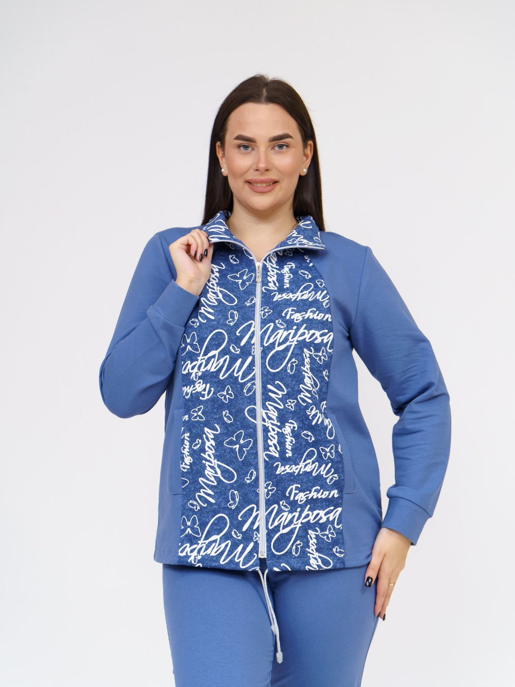 Костюм Теплый вечер индиго/буквы