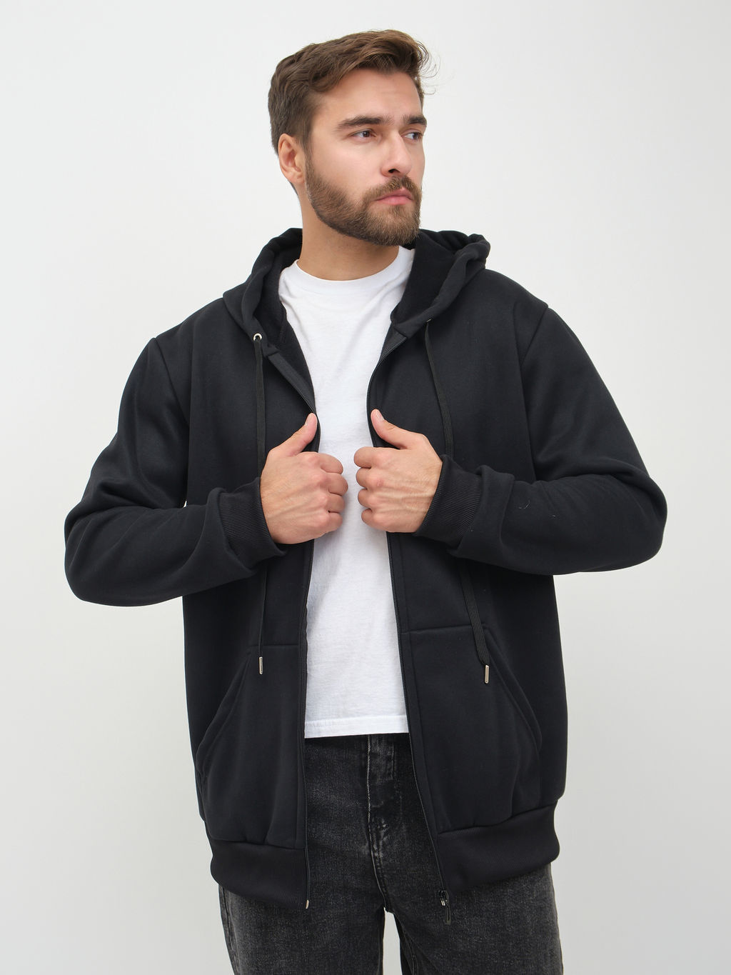 Толстовка муж. Дэнди 3-х нитка начес черный