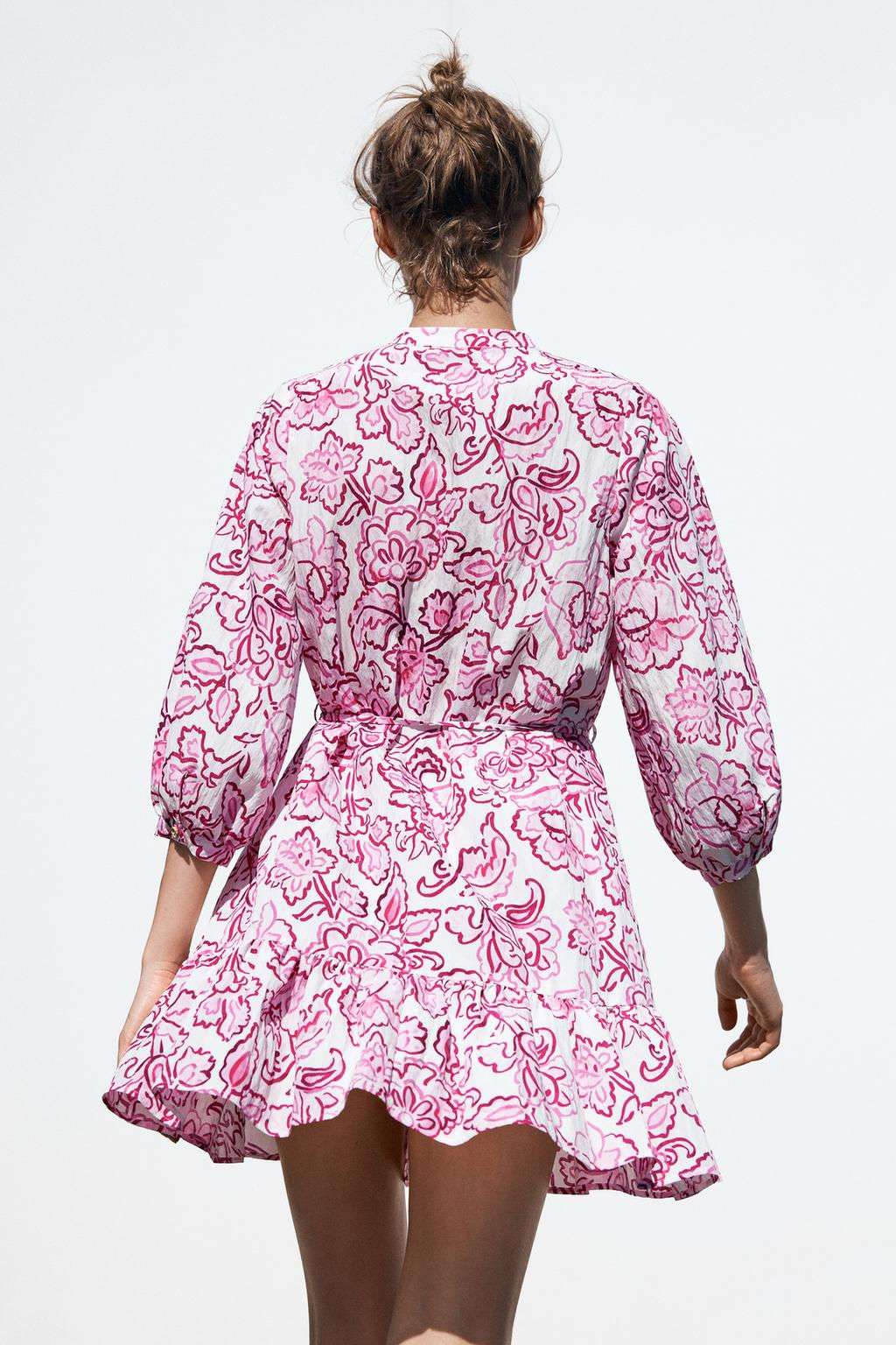 FLORAL PRINT MINI DRESS - Zara фото 4