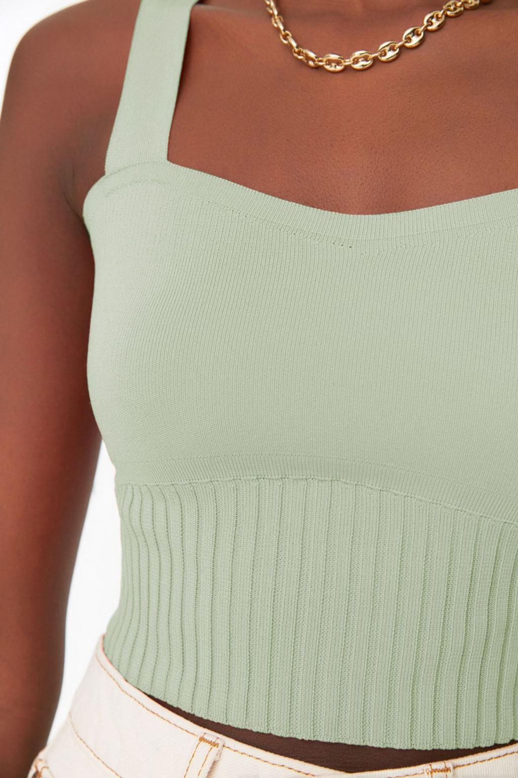 Trendyolmilla Mint Kalp Yaka Crop Triko Ince Bluz TWOSS22BZ1105  фото 4