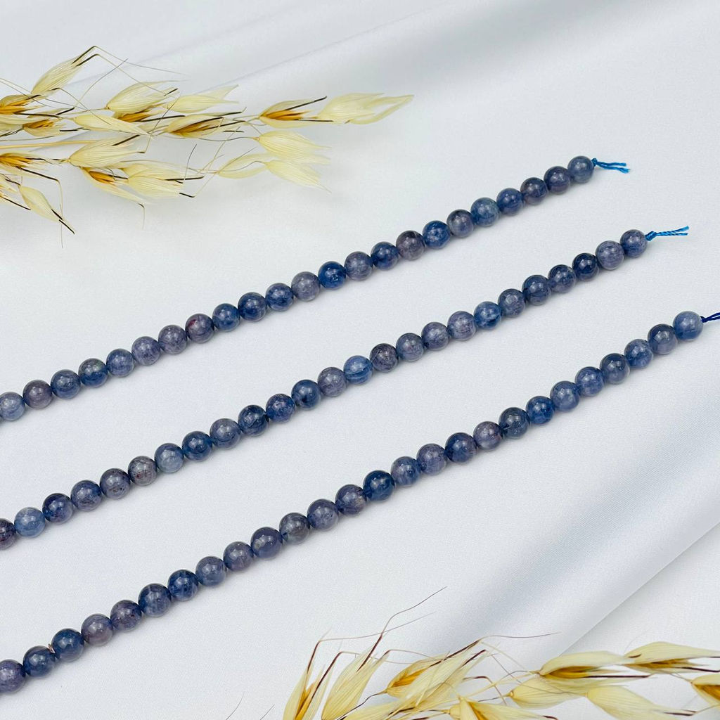 Бусины для украшений из Иолита (56 бусин) 40 см