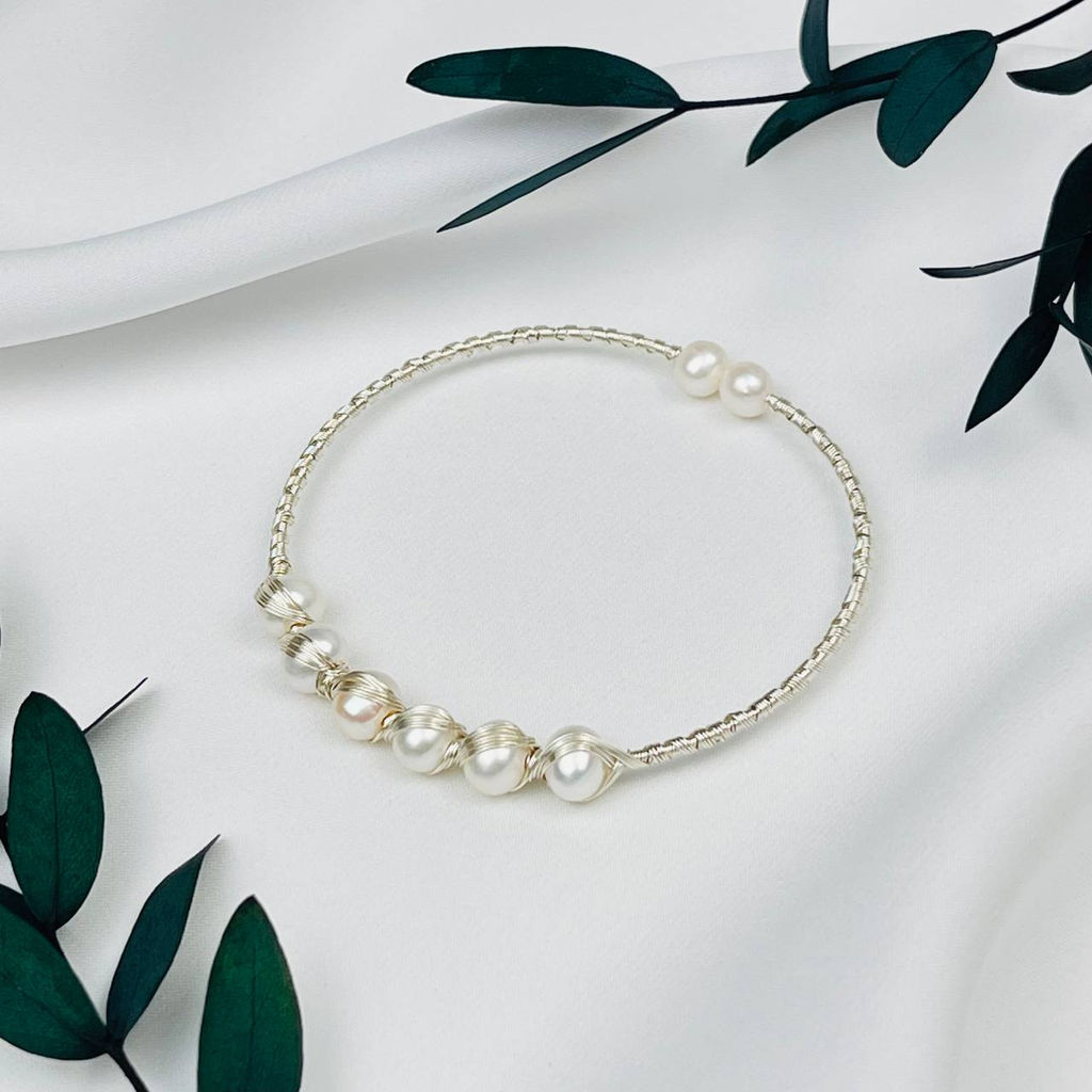 Браслет регулируемый с речным Жемчугом от 16 см