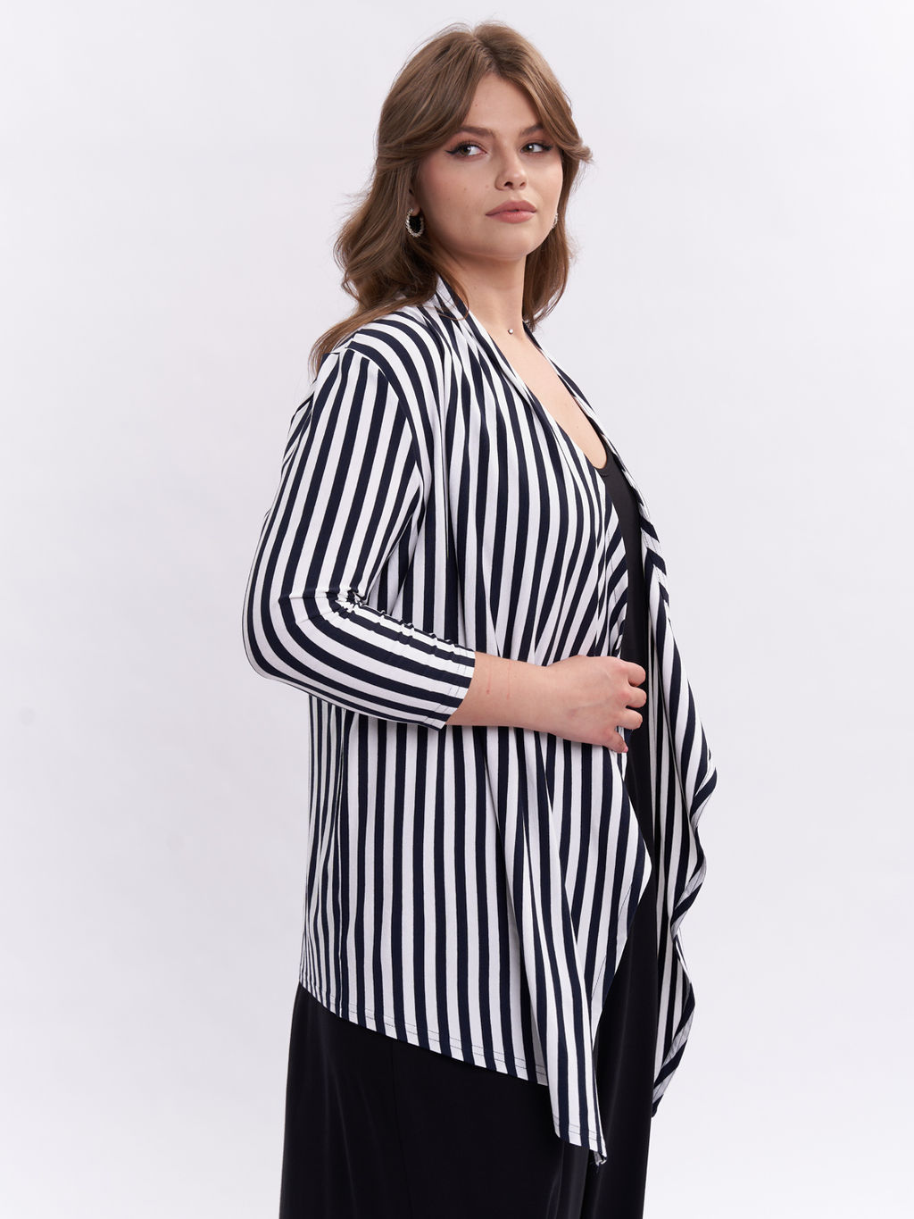 Кардиган без пуговиц KA31807STR02