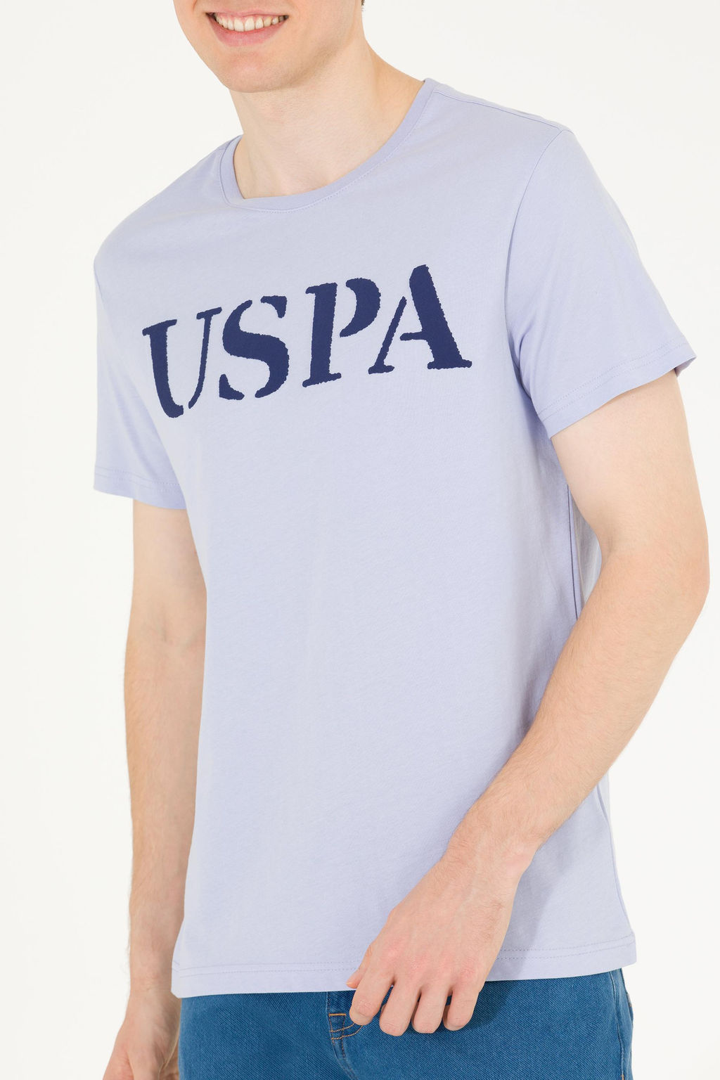 Мужская синяя футболка с круглым вырезом Basic - U.s. polo assn фото 4