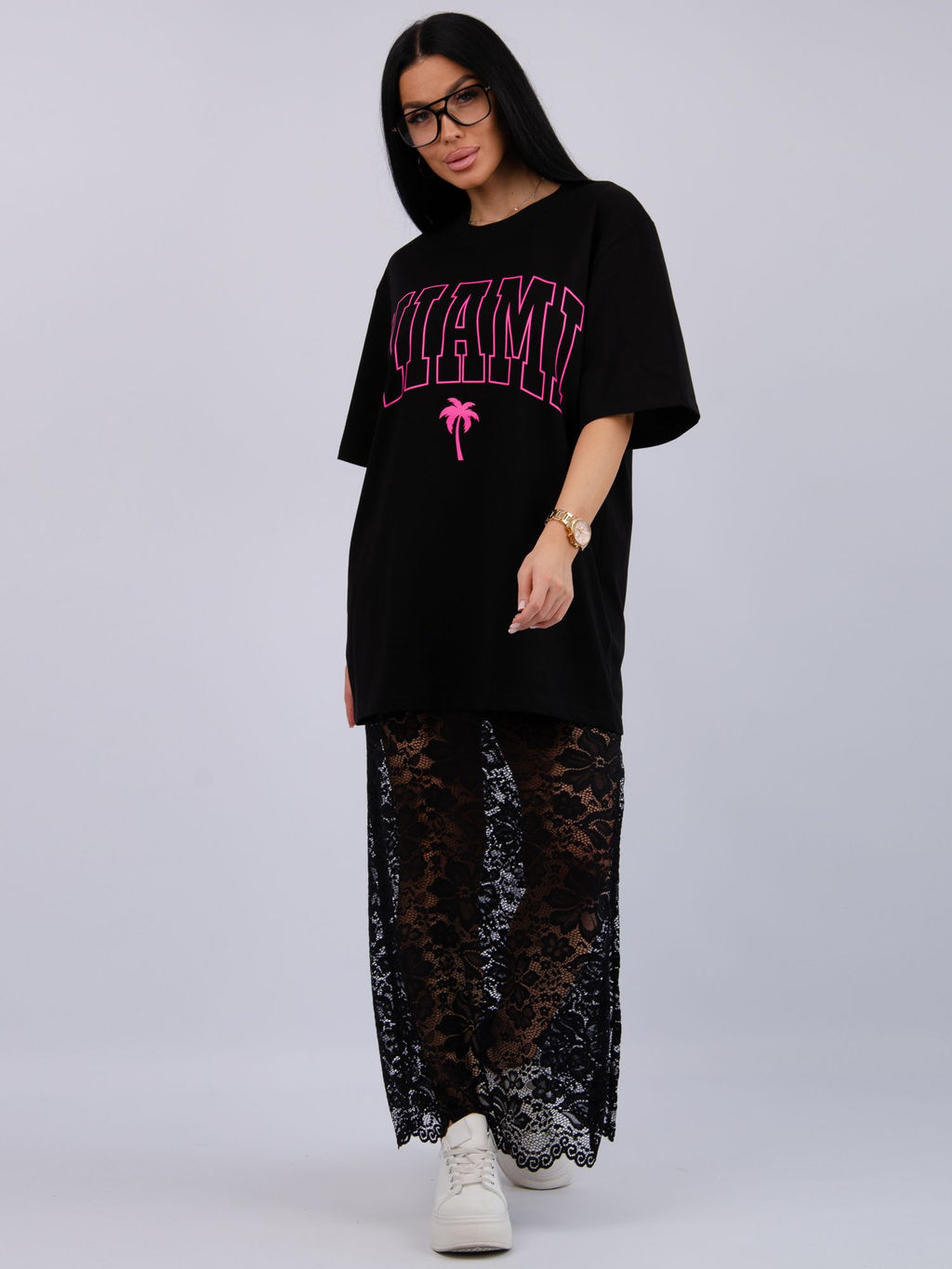 Костюм Монохром 2 чёрный, трикотаж - Малина фото 26