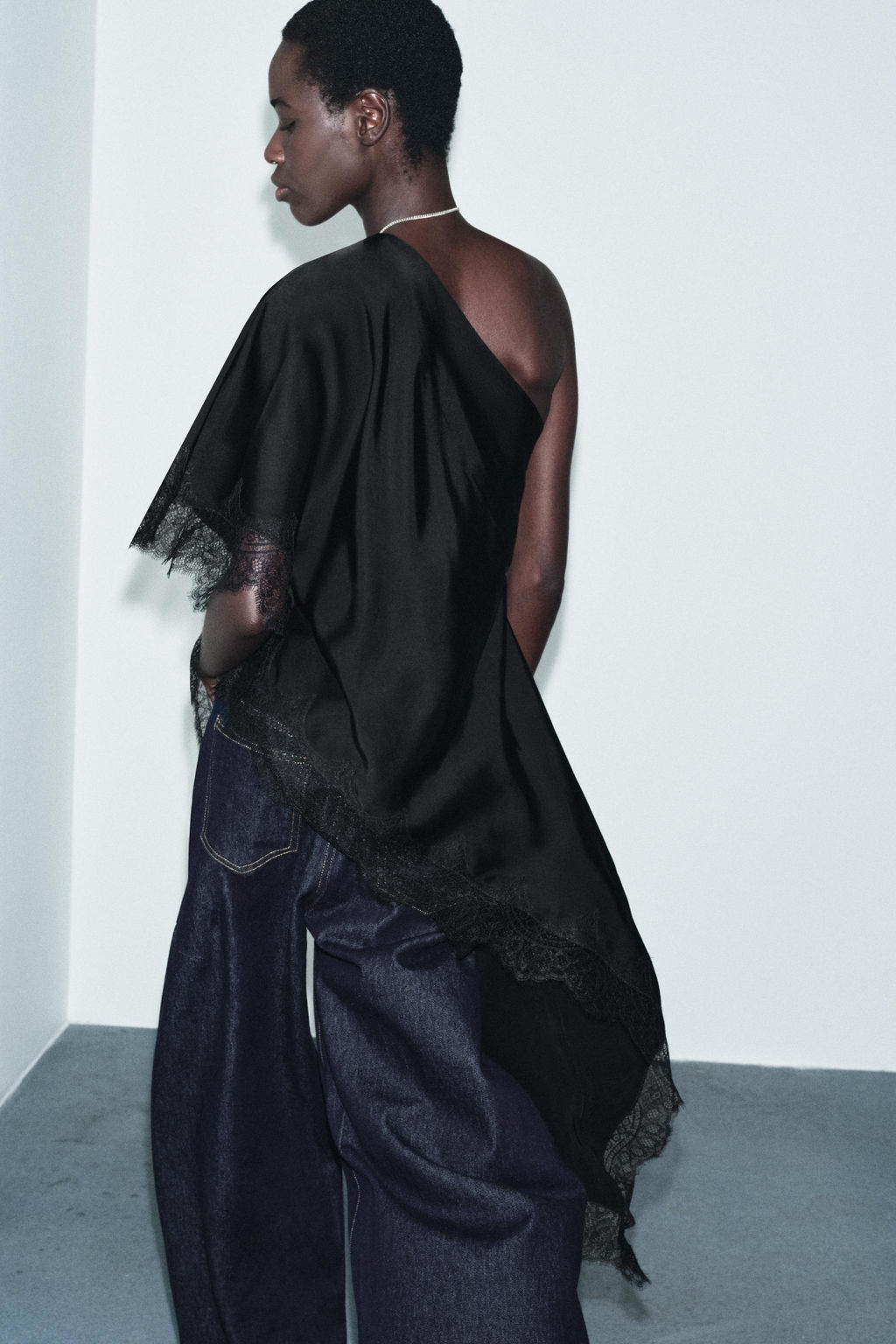 ZW COLLECTION ASYMMETRIC LACE TOP - Zara фото 5