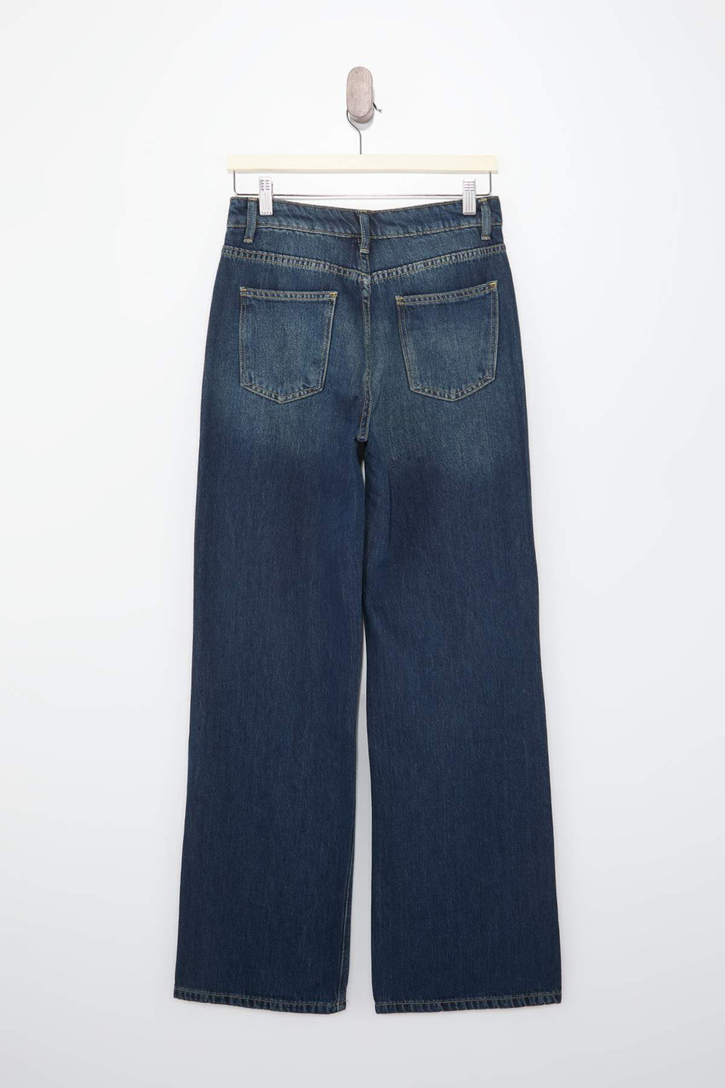Koyu Mavi YUMUSACIK Tencel Kar?s?ml? Yuksek Bel Wide Leg Jeans TWOSS26JE00137