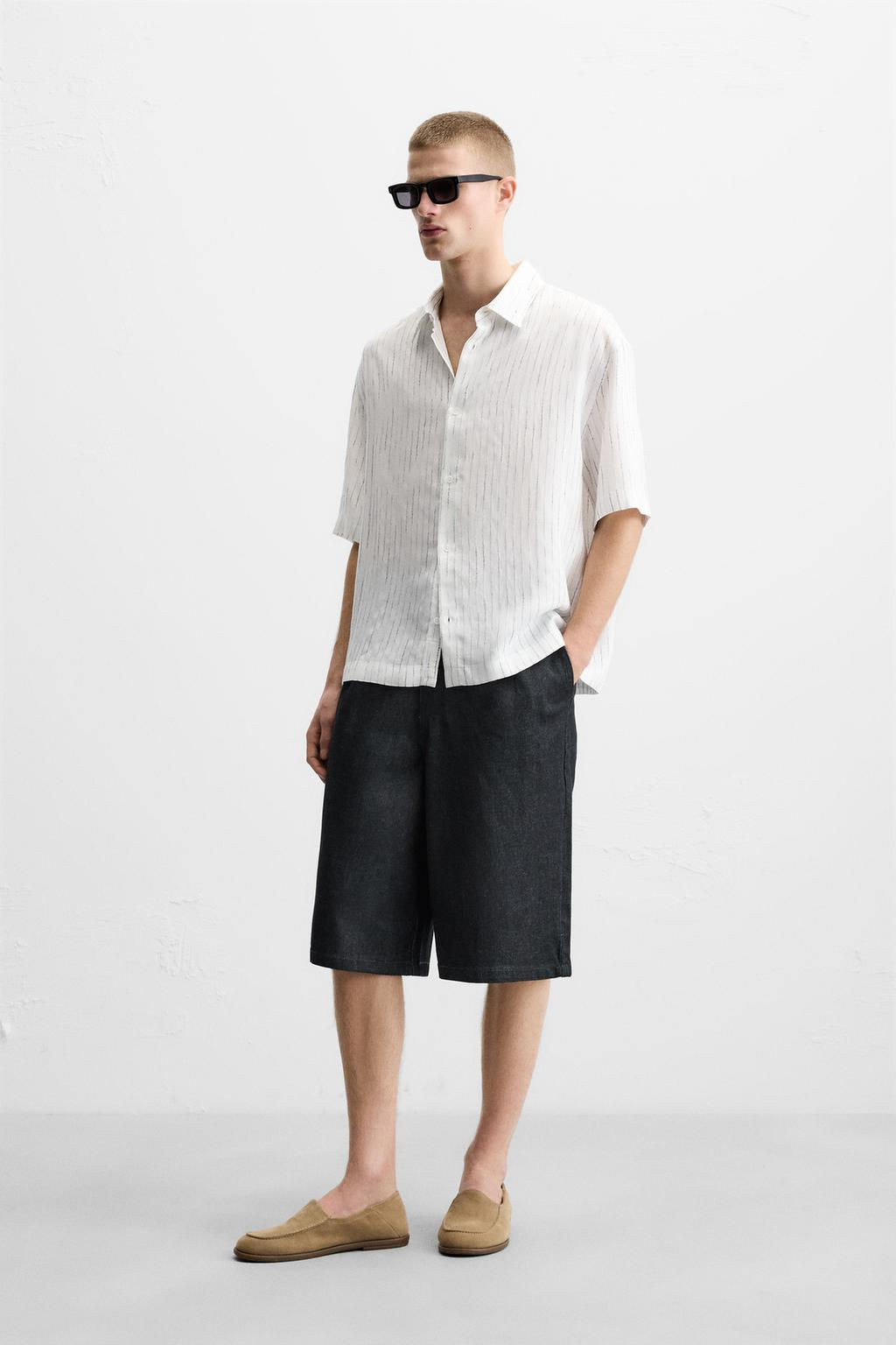 PLEATED WIDE-LEG JORTS - Zara фото 4