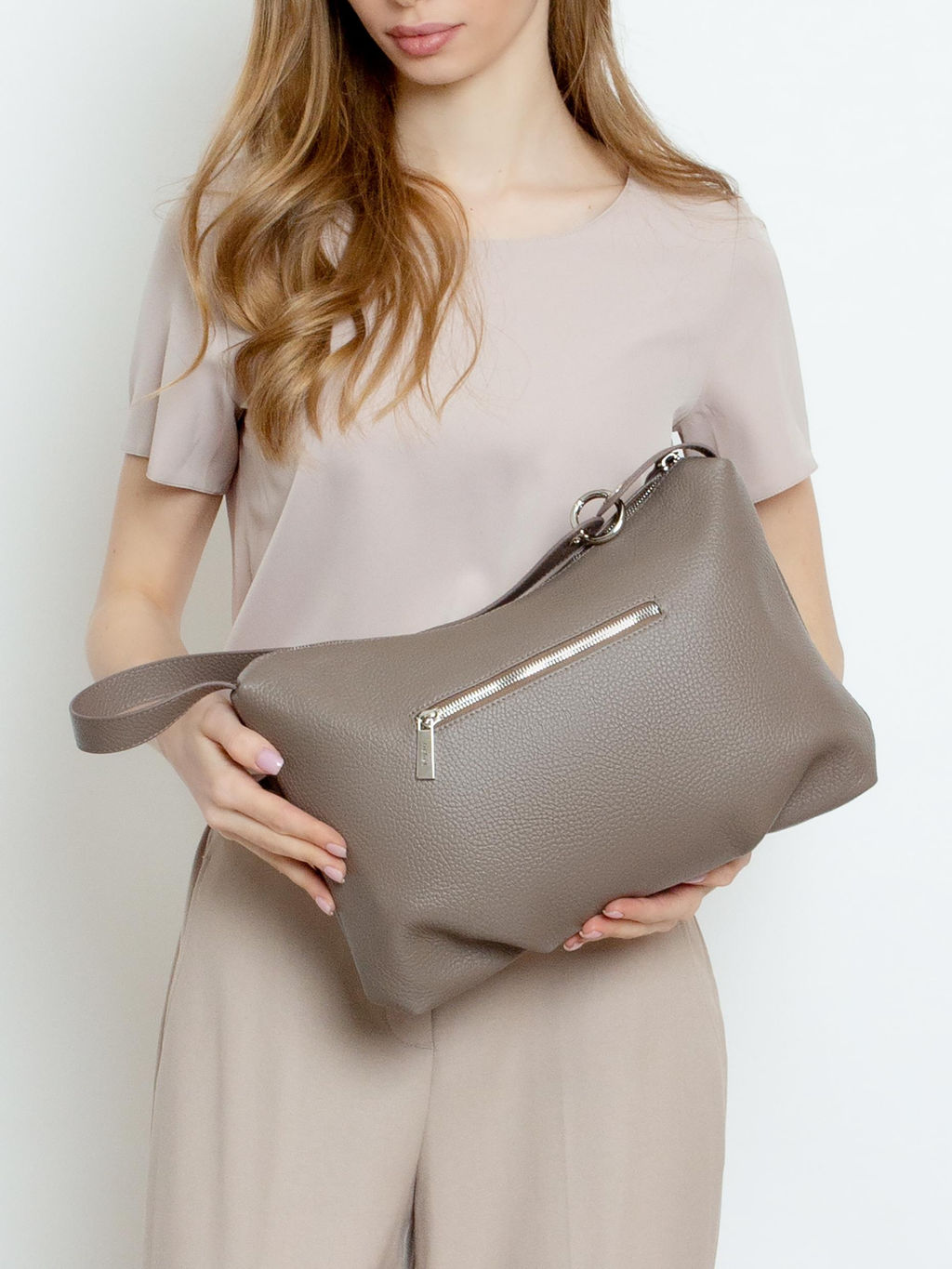 Женская кожаная сумка Richet 3189LN 612 Тауп