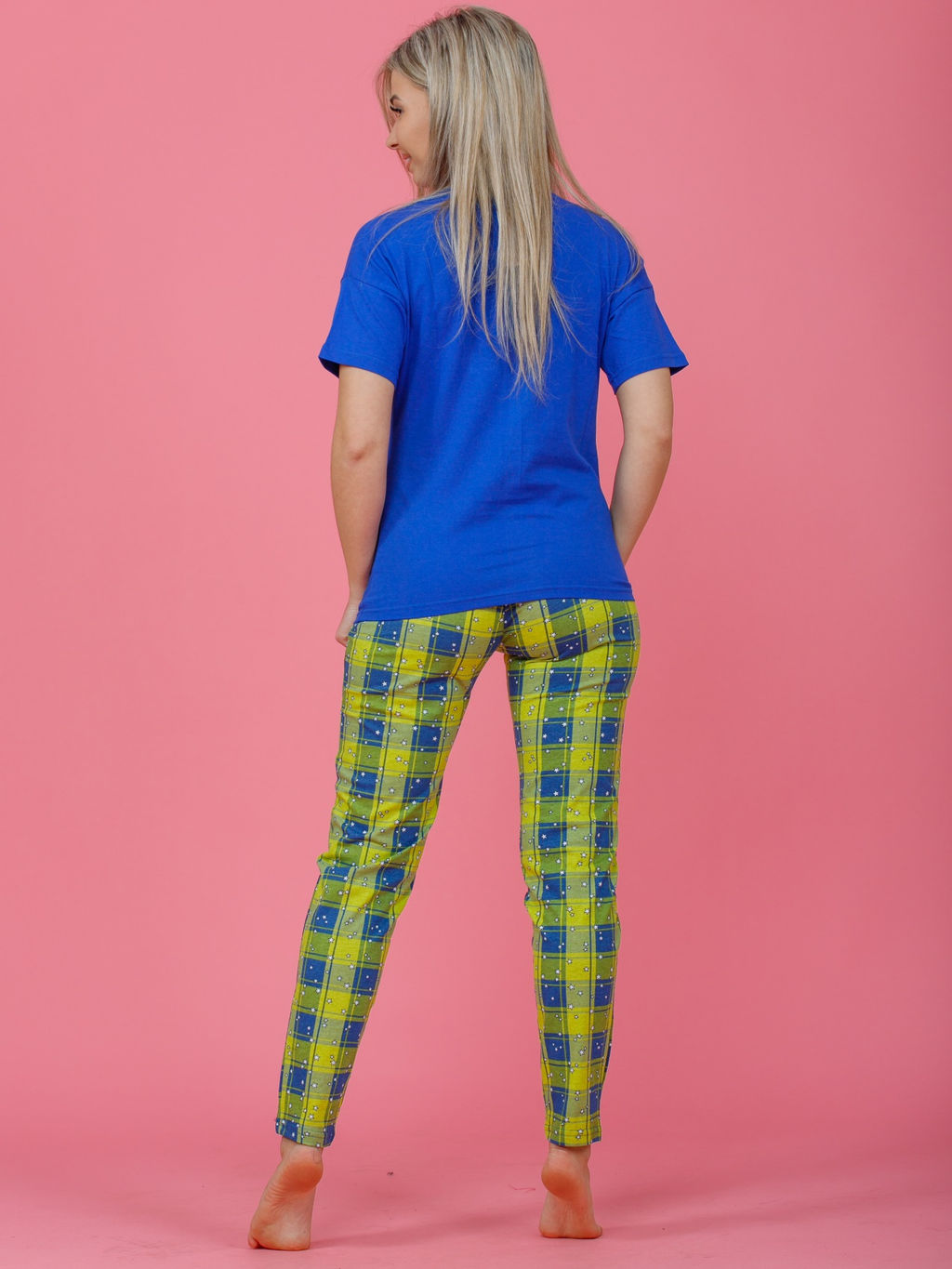 784 Пижама "клетка/звезды"