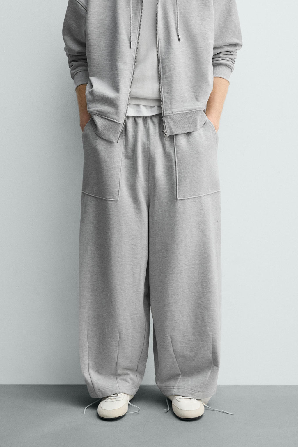 PANTAL?N JOGGER BALLOON FIT PARCHE / Gris vigor? - Zara фото 2