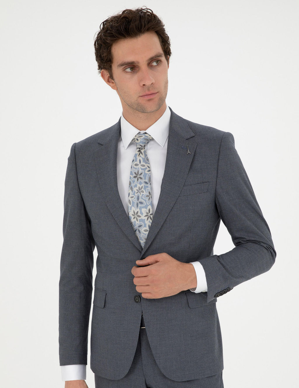 Синий зауженный костюм - Cacharel фото 3