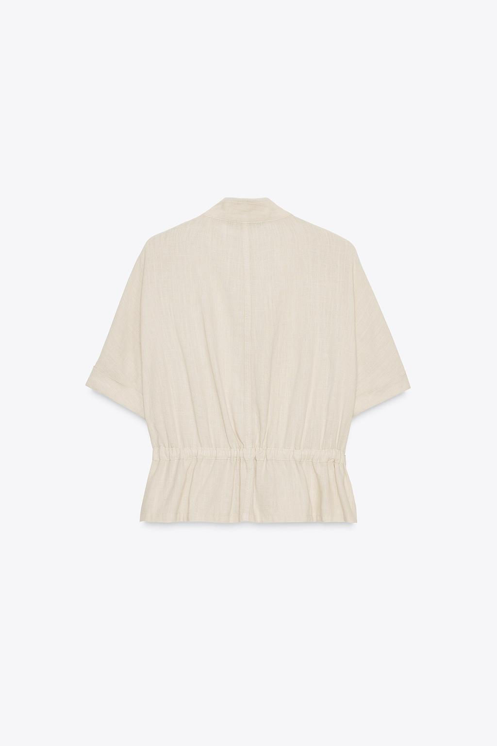 LINEN BLEND SAFARI SHIRT - Zara фото 7