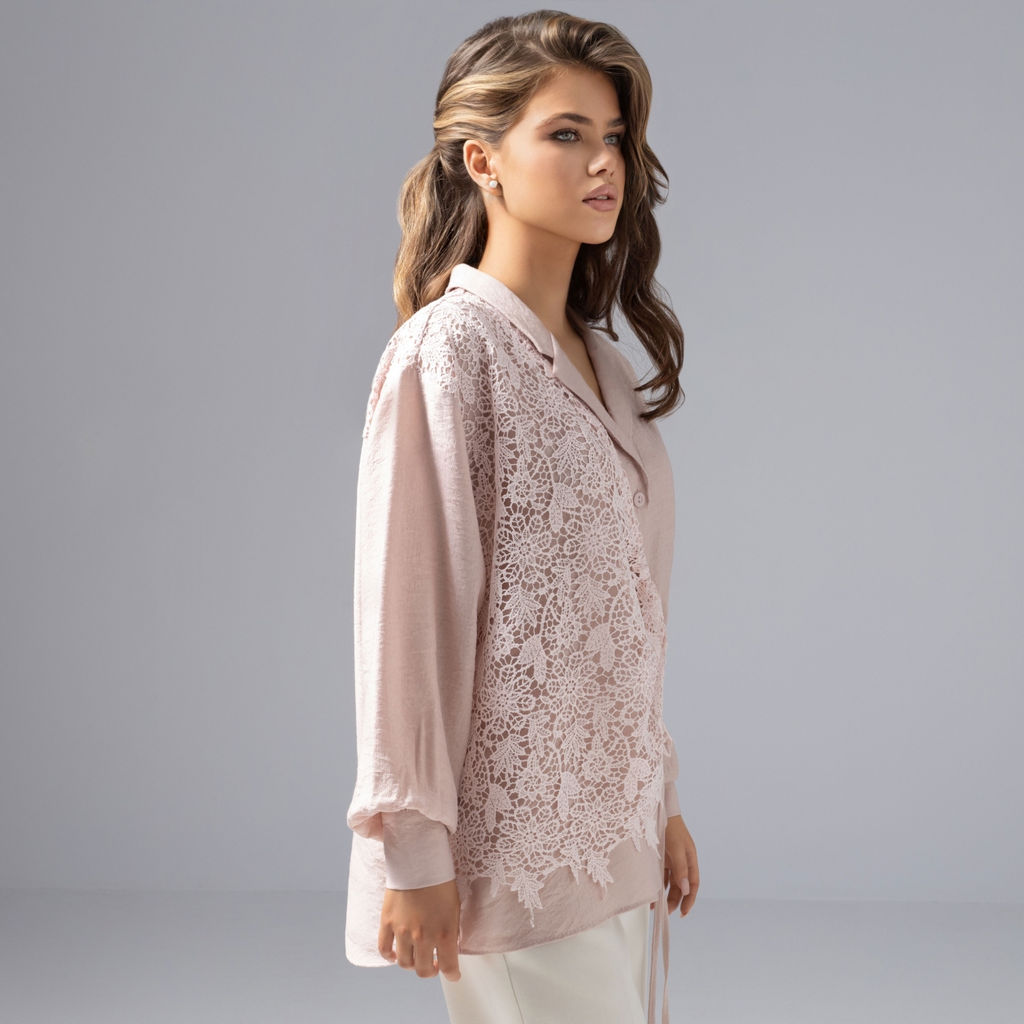 Рубашка комбинированный с кружевом, Нежный вздох