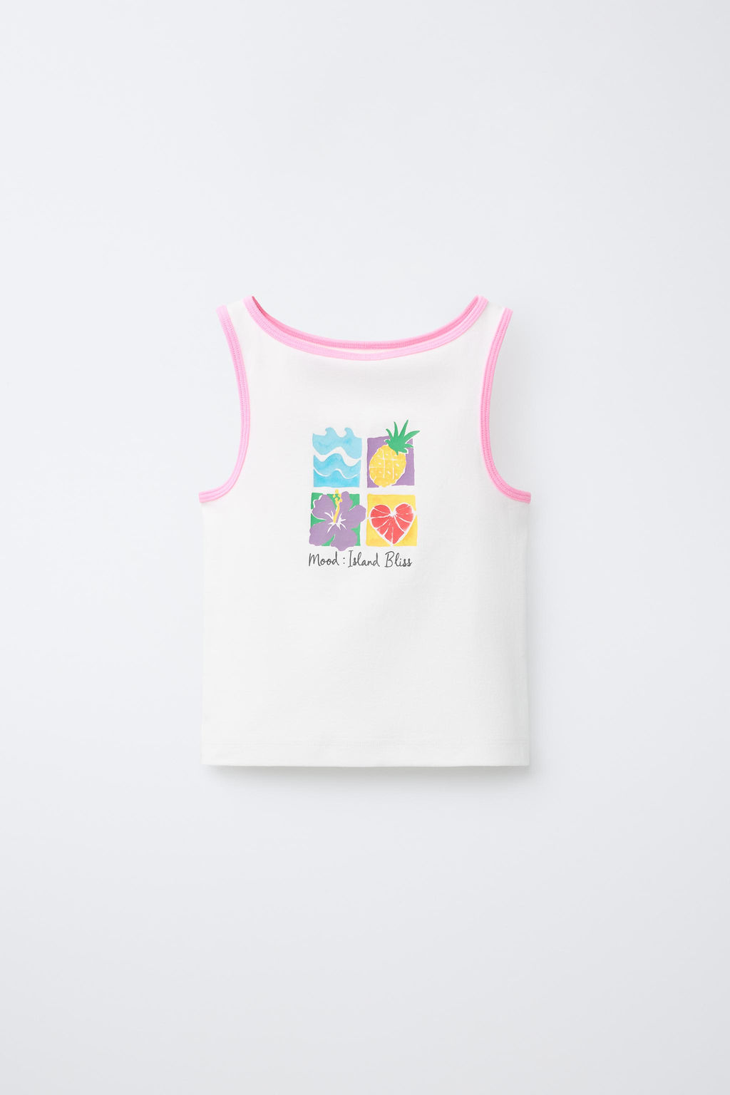 CAMISETA MANGA SISA ESTAMPADO / Rosa / Blanco