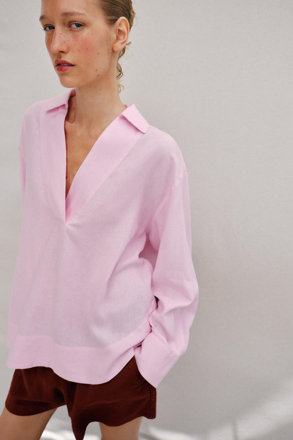 BLUSA ESTAMPADA RAYAS / Rosa - Zara фото 4