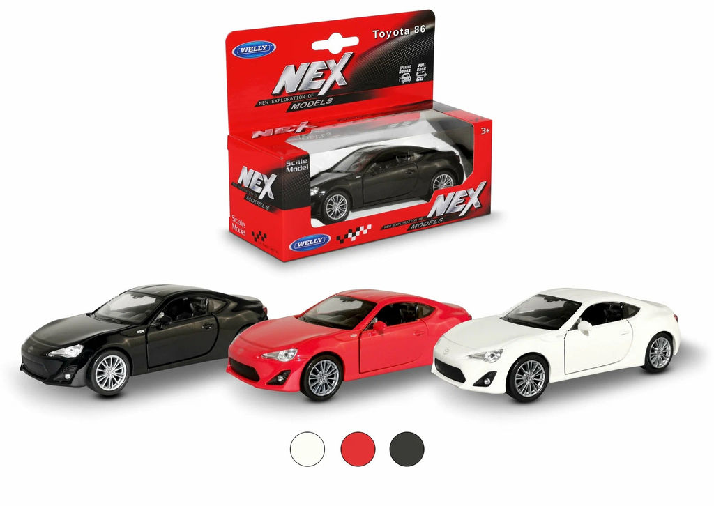 Welly. Машинка 1:38 "Toyota 86" пруж. мех., цвет в ассорт. арт.43669W