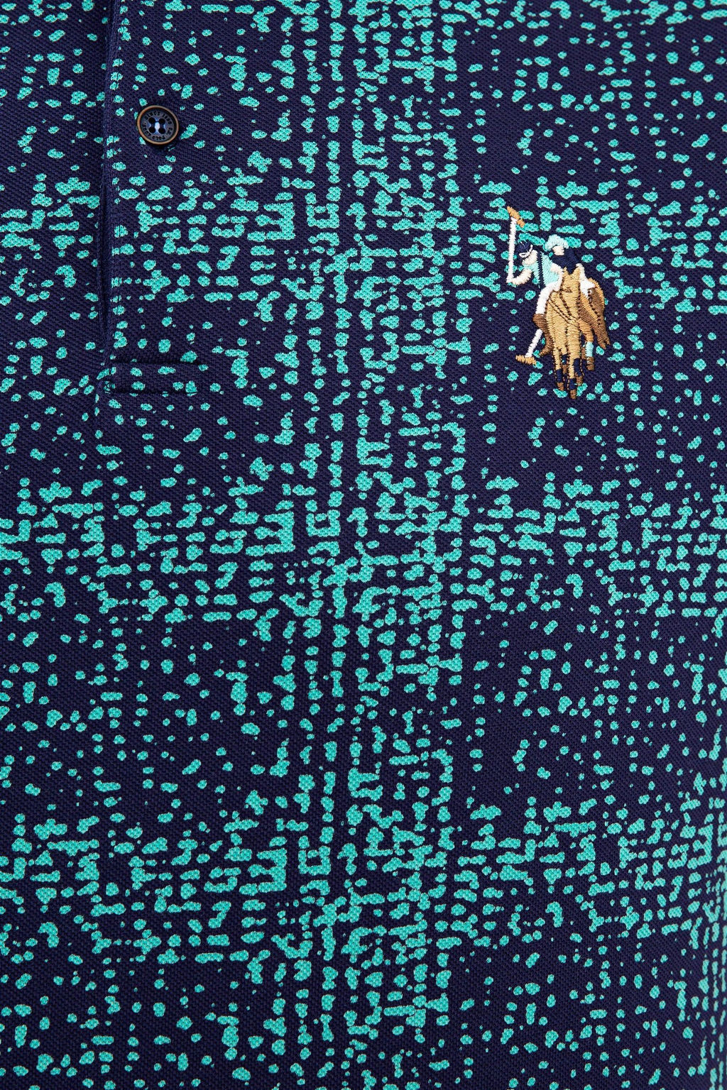 Мужская темно-синяя футболка с воротником-поло - U.s. polo assn фото 5