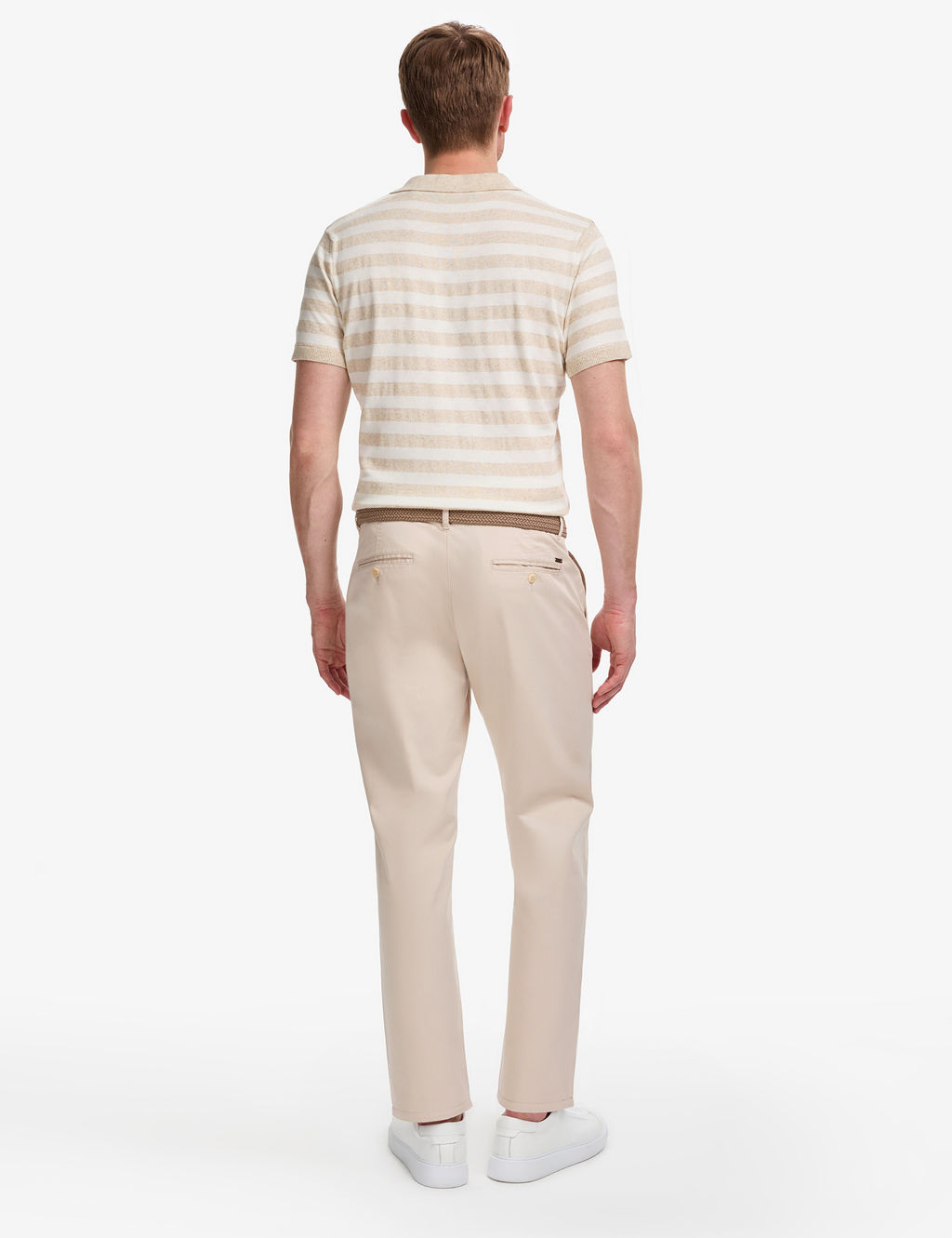 Bej Regular Fit Basic Kanvas Pantolon