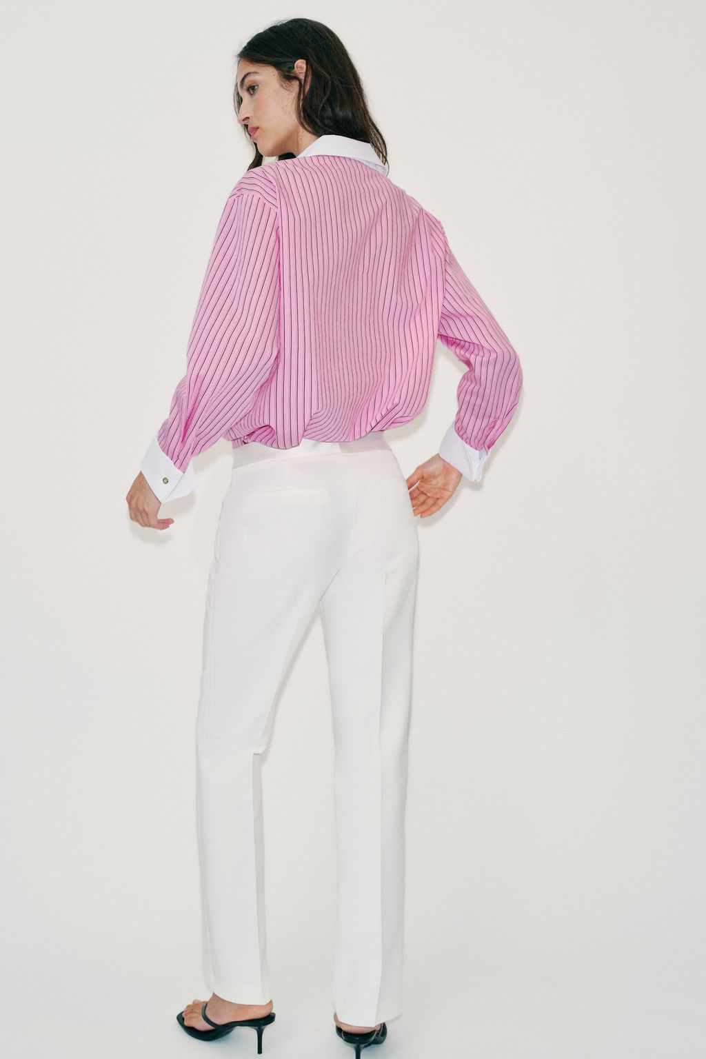 CAMISA POPEL?N RAYAS / Rosa - Zara фото 3