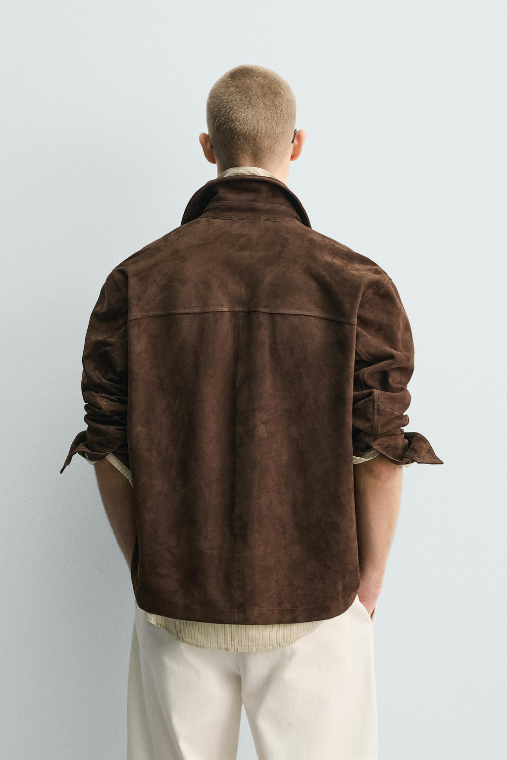 SOBRECAMISA PIEL ANTE BOLSILLOS / Marr?n - Zara фото 3