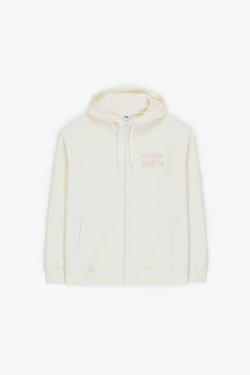 Толстовка на молнии Comfort Fit кремовая из хлопка
