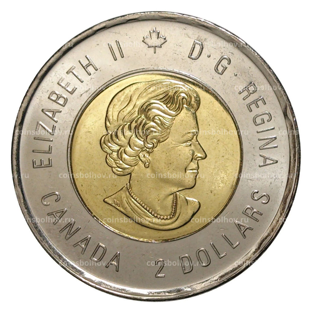 Монета 2 доллара 2015 года 100 лет стихотворению На полях Фландрии