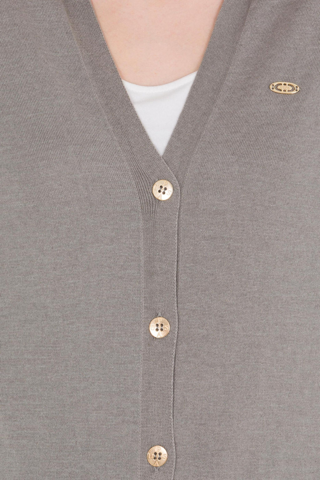 U. S. Polo Assn Женский серый меланжевый базовый трикотажный кардиган - U.s. polo assn фото 6