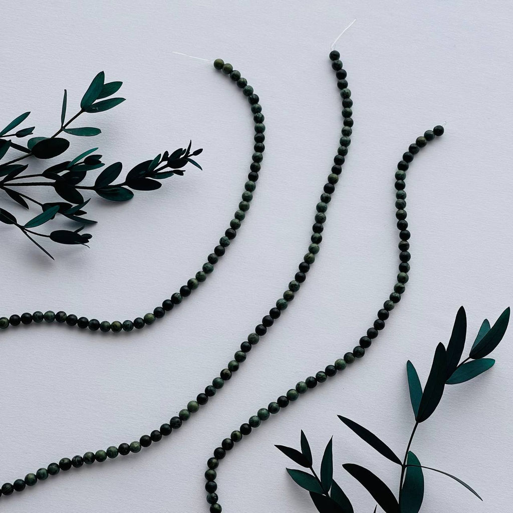 Бусины для украшений из Яшмы "Камбаба" (82 бусины) 37 см