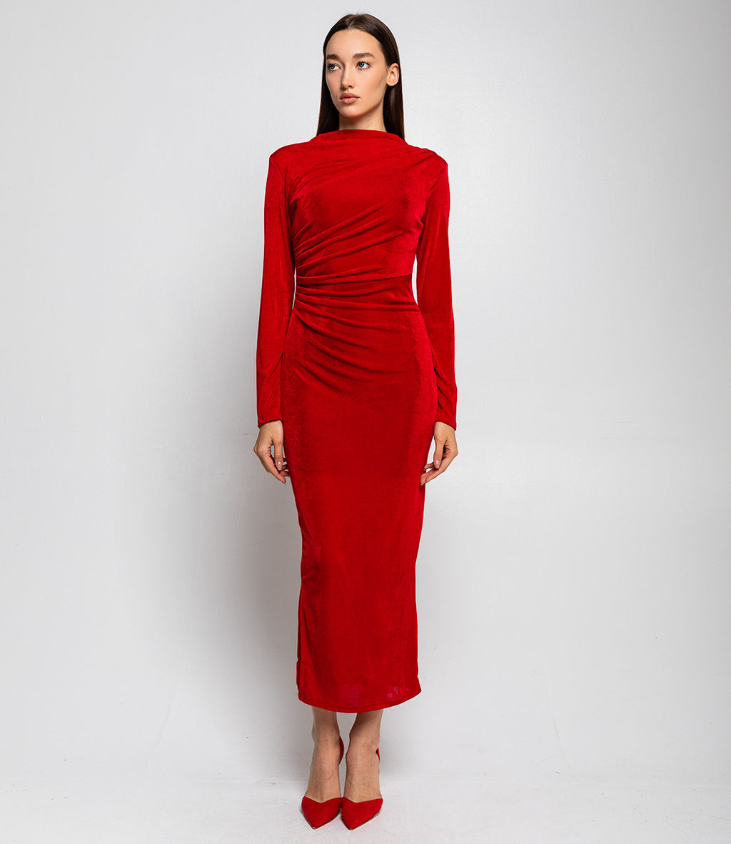 Платье #КТ1074, красный - Dommod фото 2