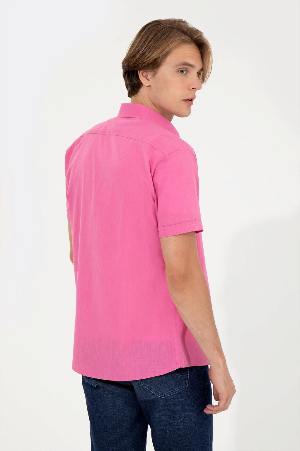 U. S. Polo Assn Мужская розовая рубашка с коротким рукавом - U.s. polo assn фото 11