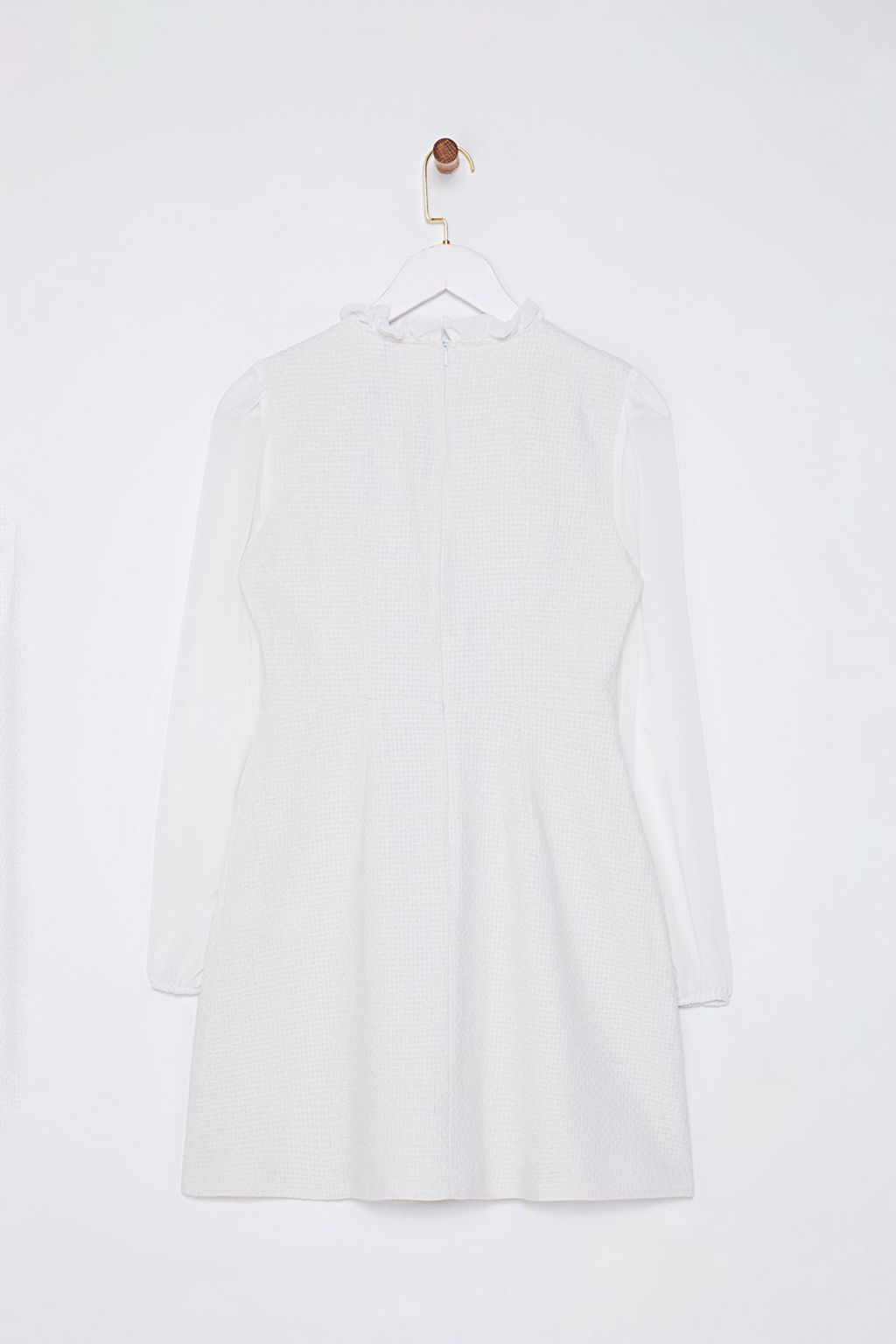 Ekru Duz K?sa / Mini Dokuma Elbise TWOAW25EL00257