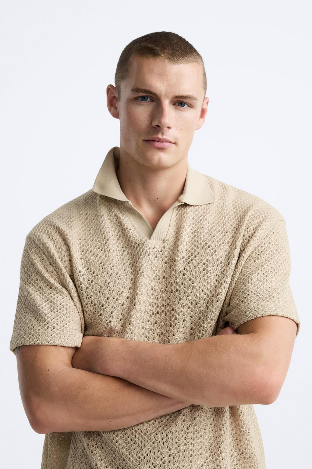 TEXTURED POLO SHIRT - Zara фото 13
