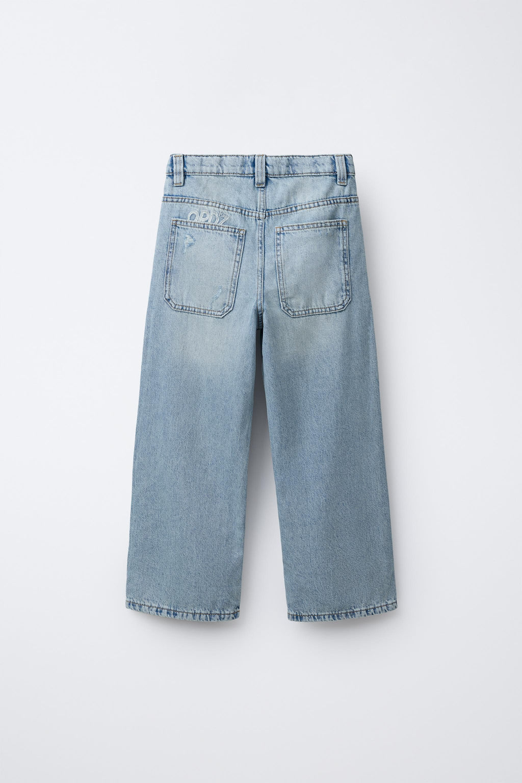 JEANS WIDE LEG TEXTO BORDADO / Azul claro - Zara фото 3