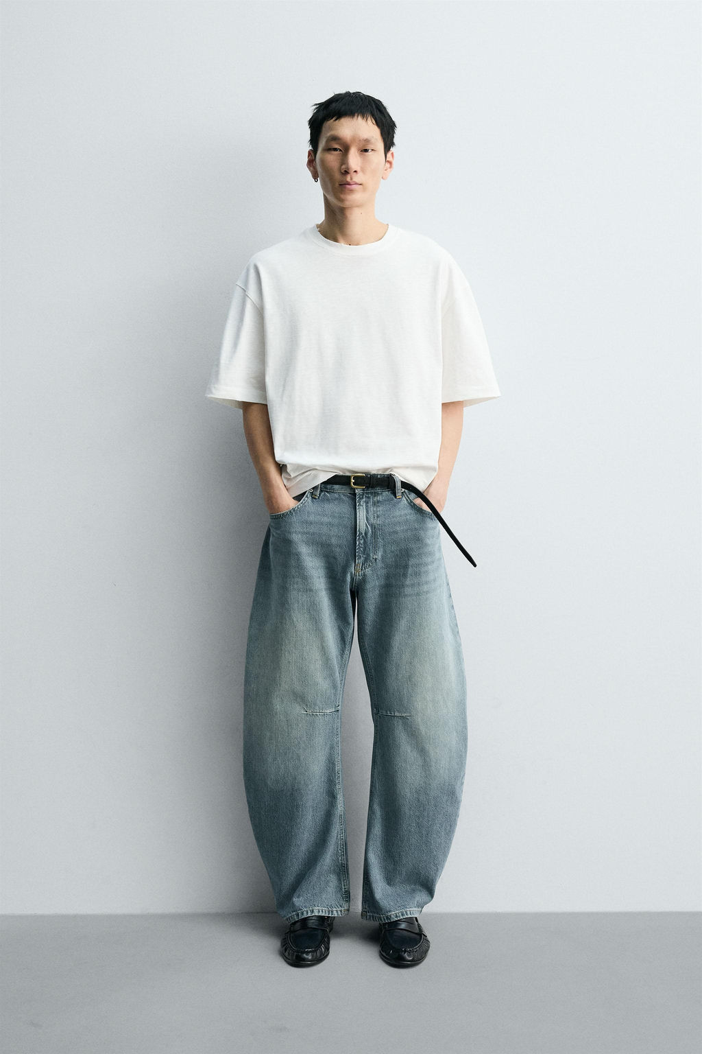 JEANS RELAXED BARREL FIT / Azul / Verde - Zara фото 5