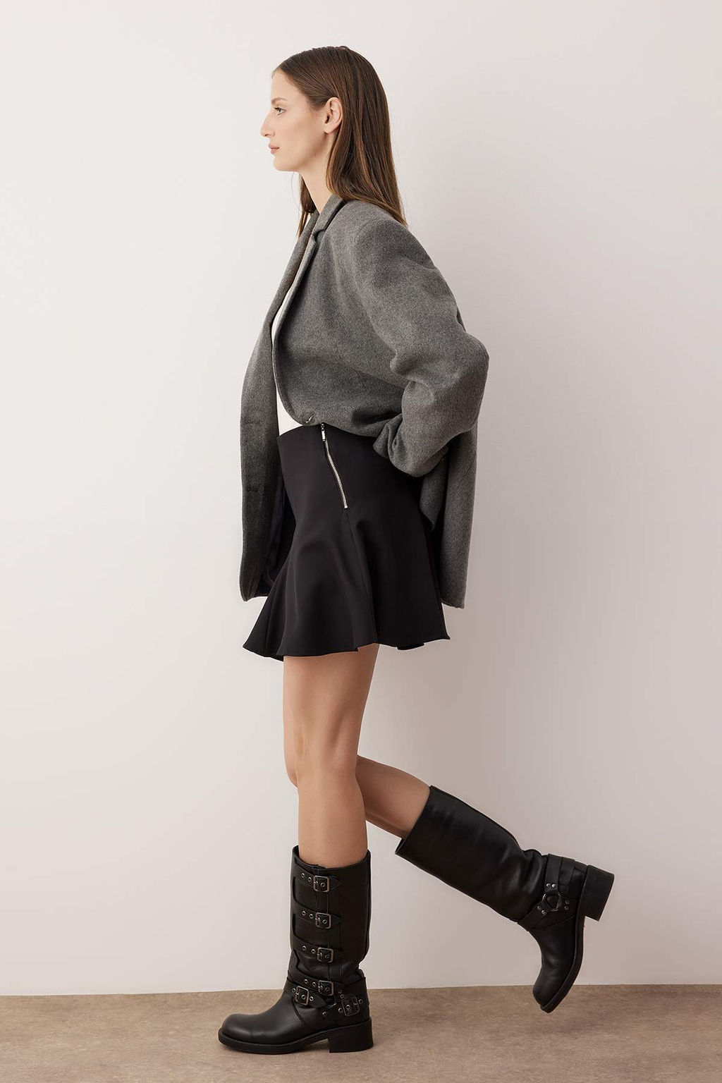 Siyah Fermuarl? Etegi Volanl? Dokuma Mini Etek TWOAW26ET00101 - Trendyolmilla фото 3