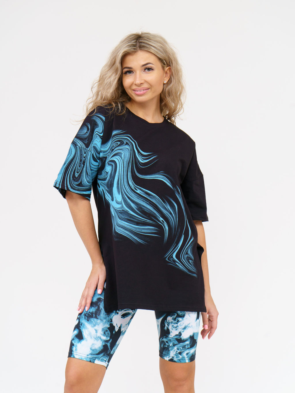 910 Костюм "черный/голубой"