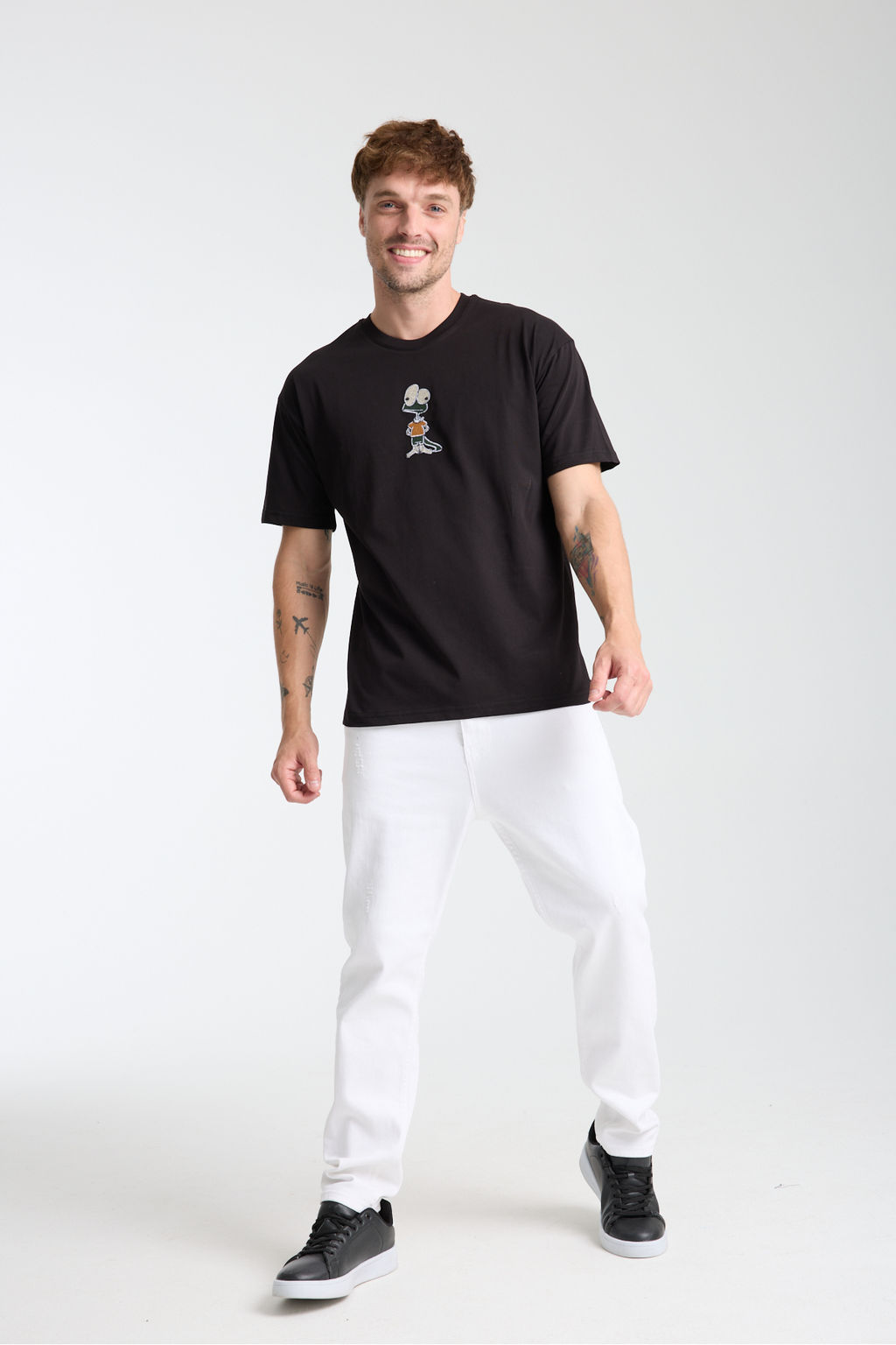 TRENDYOL MAN Mavi Oversize/Genis Kesim Nak?s Detayl? %100 Pamuk T-Shirt TMNSS25TS00199 - Trendyolmilla фото 15