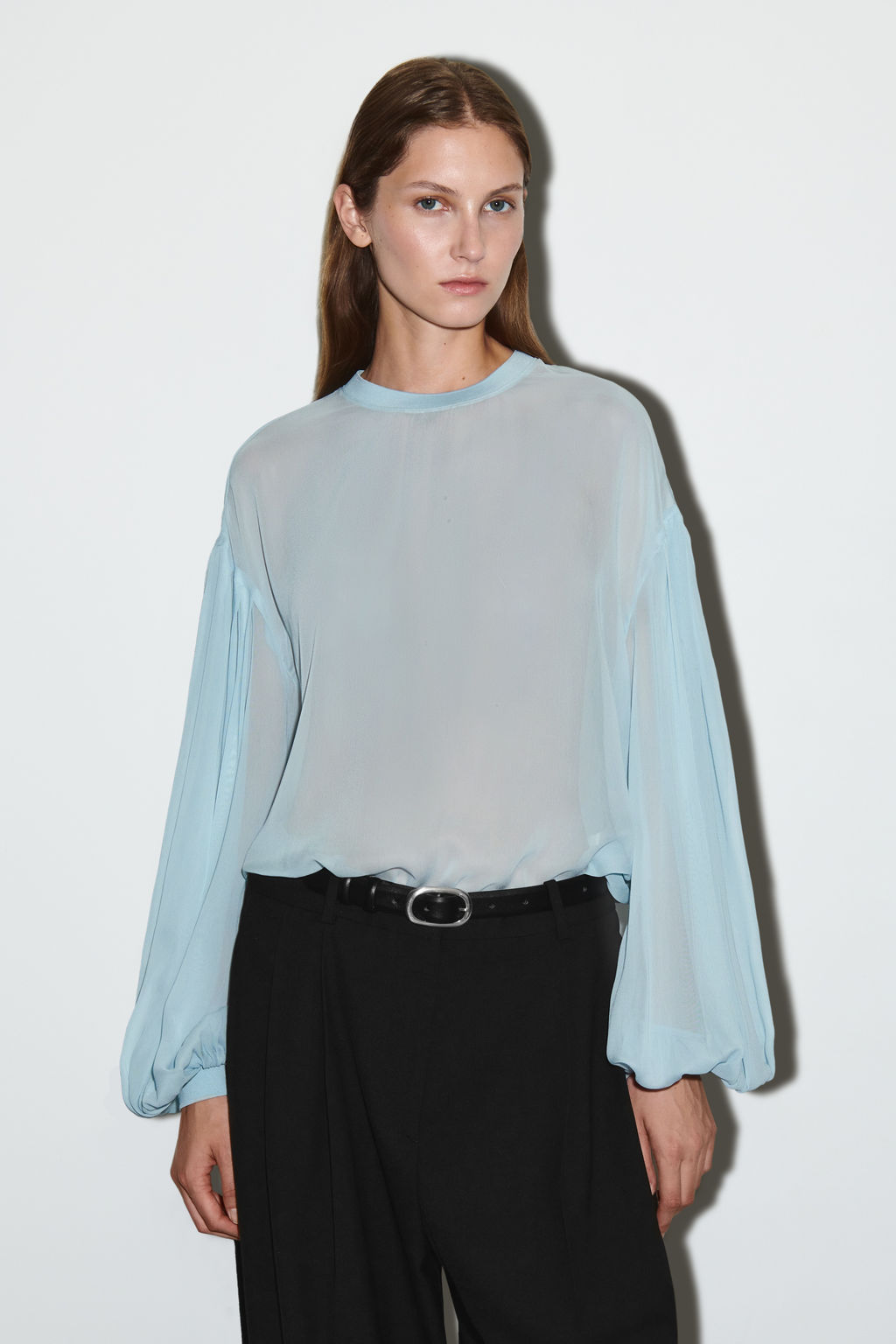 BLUSA TRANSPARENTE CON MANGAS GLOBO - H&m фото 2