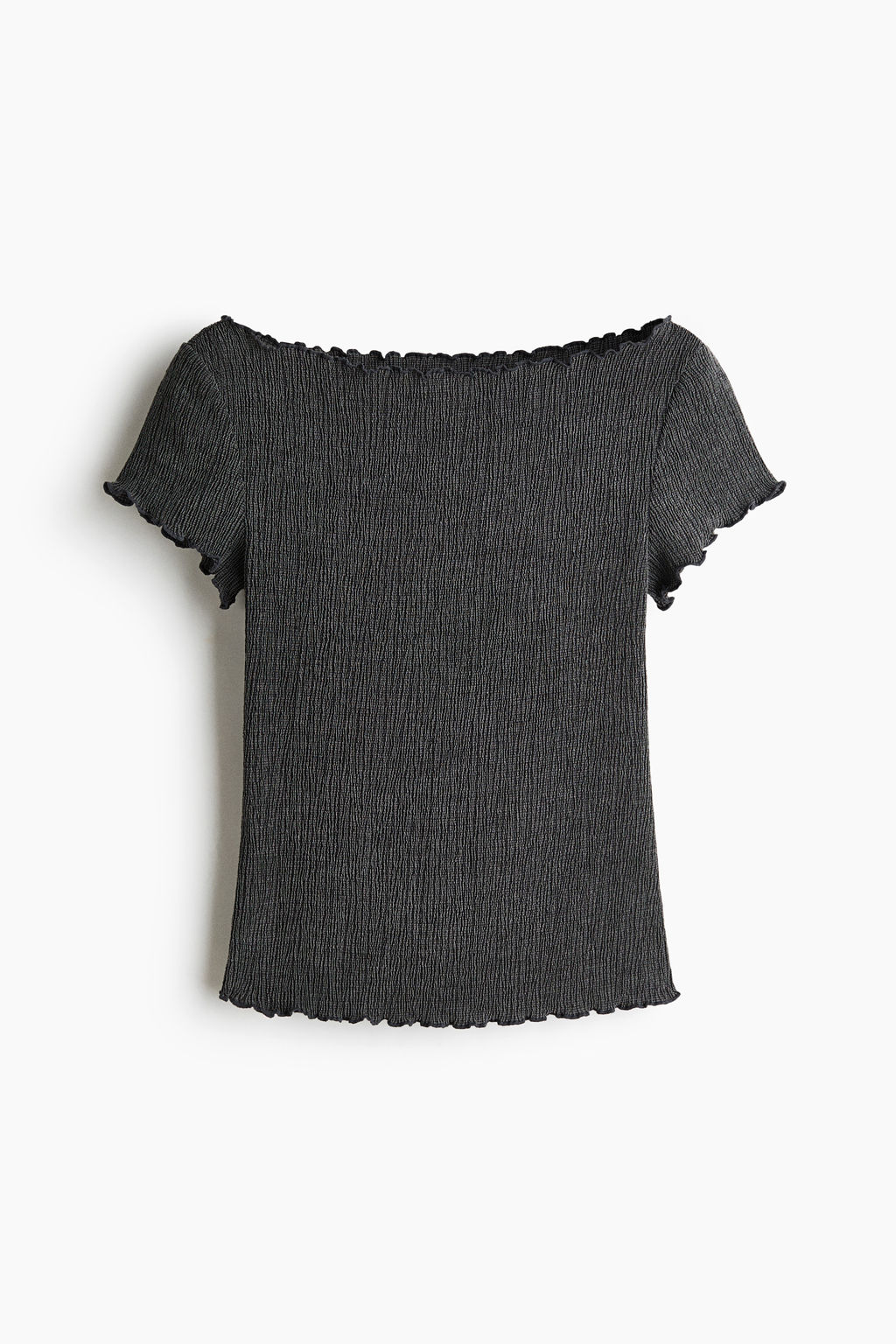 Top efecto arrugado con escote barco - H&m фото 2