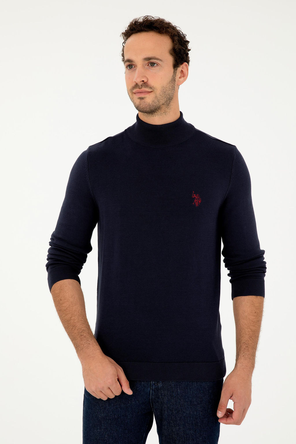 Мужской темно-синий базовый свитер Неожиданная скидка в корзине - U.s. polo assn фото 3
