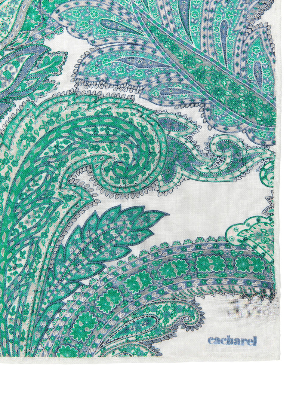 Зеленый льняной платок - Cacharel фото 4